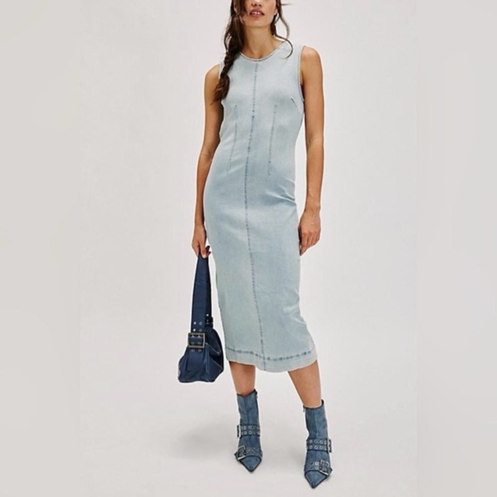 Free People Denim Midi Dress 4